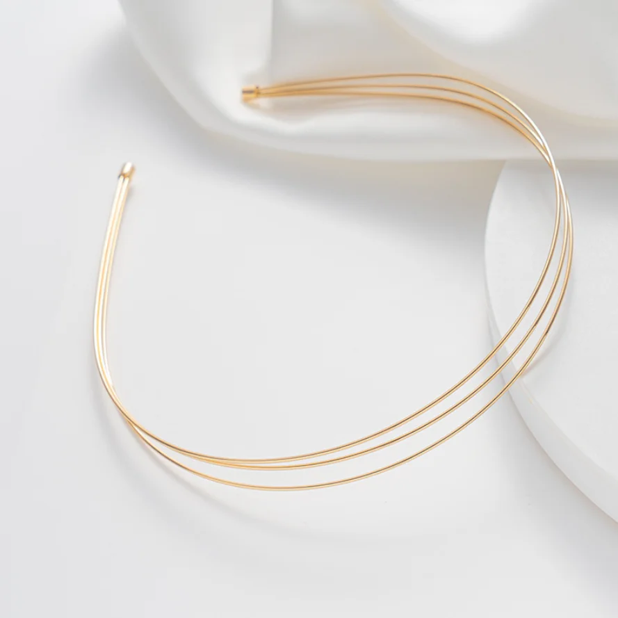 New Thin Headbands for Women Multilayer Alloy Hair Hoop Double Root Metal Hair Bands Hair Accessories Smooth Head Hoop Wholesale