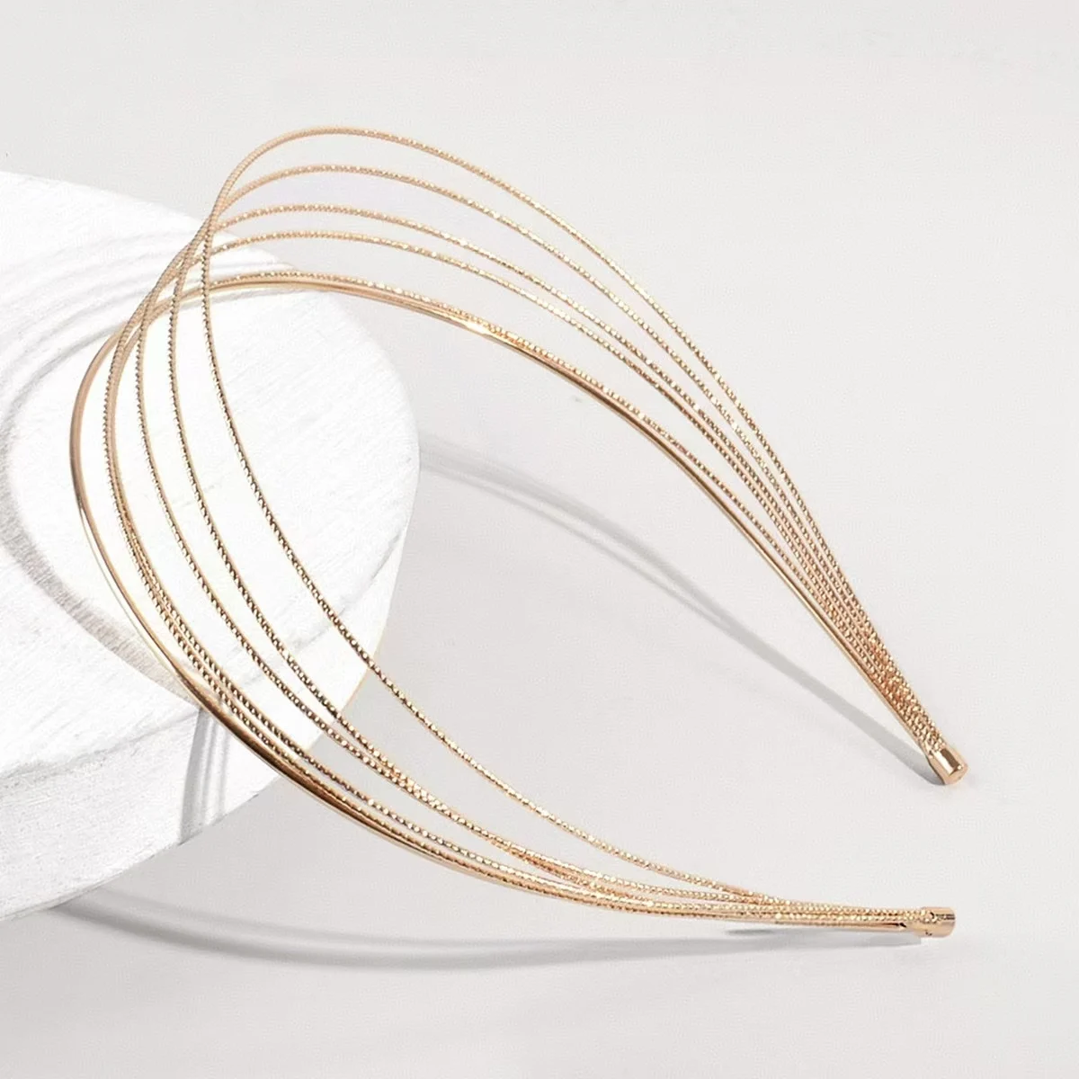 New Thin Headbands for Women Multilayer Alloy Hair Hoop Double Root Metal Hair Bands Hair Accessories Smooth Head Hoop Wholesale