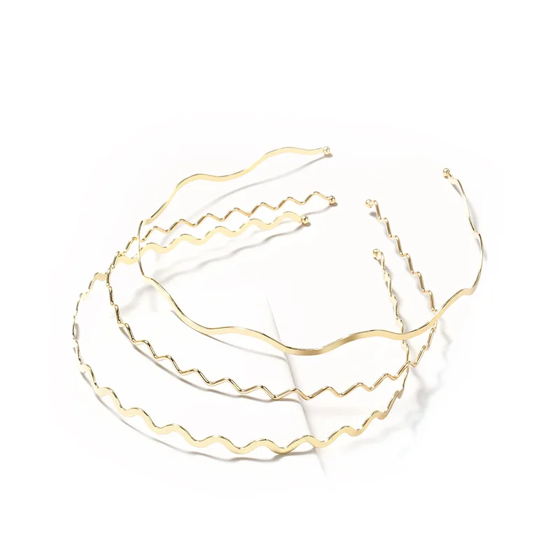 New Thin Headbands for Women Multilayer Alloy Hair Hoop Double Root Metal Hair Bands Hair Accessories Smooth Head Hoop Wholesale