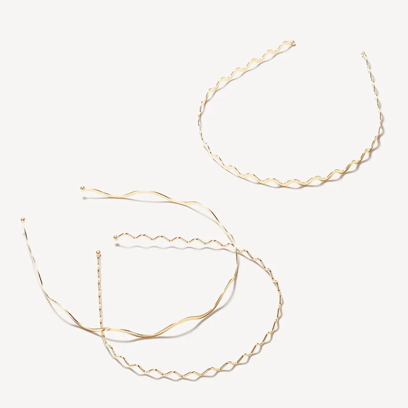 New Thin Headbands for Women Multilayer Alloy Hair Hoop Double Root Metal Hair Bands Hair Accessories Smooth Head Hoop Wholesale
