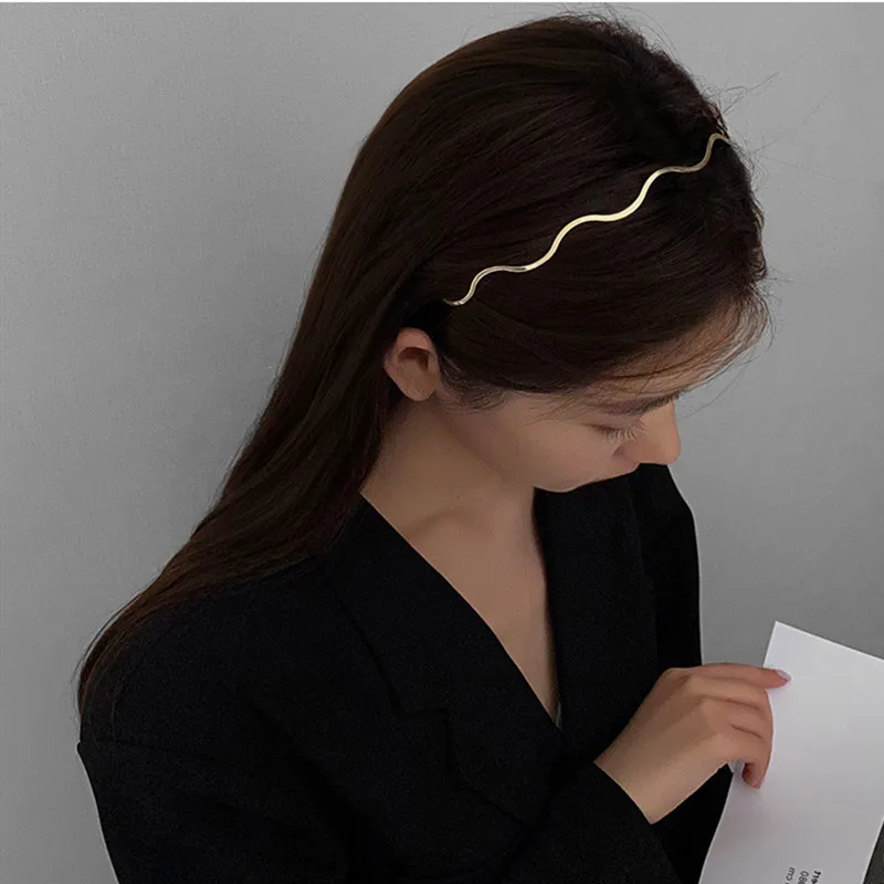 New Thin Headbands for Women Multilayer Alloy Hair Hoop Double Root Metal Hair Bands Hair Accessories Smooth Head Hoop Wholesale