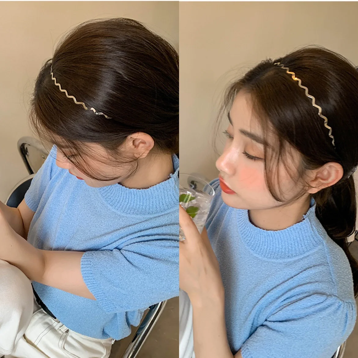 New Thin Headbands for Women Multilayer Alloy Hair Hoop Double Root Metal Hair Bands Hair Accessories Smooth Head Hoop Wholesale