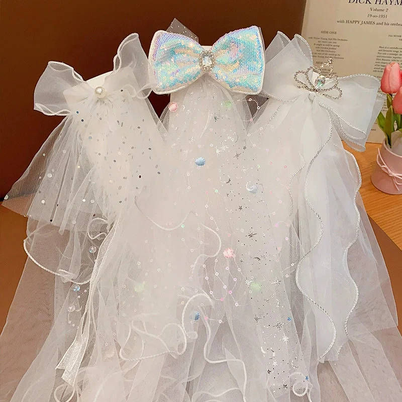 Children's Crown Bow Headcloth, Girl's Super Fairy Luminous Hair Clip, Little Girl Princess Hair Clip, Baby Birthday Headpiece