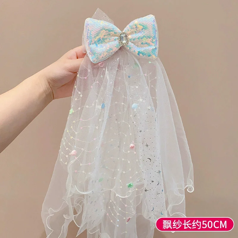 Children's Crown Bow Headcloth, Girl's Super Fairy Luminous Hair Clip, Little Girl Princess Hair Clip, Baby Birthday Headpiece