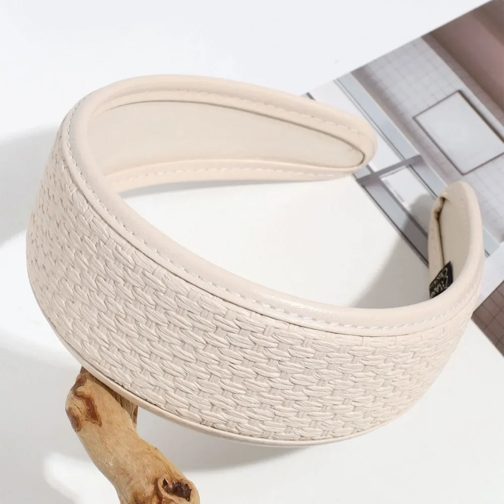 New 2025 Retro PU Leather Hairbands Wide Turbans Non-slip Hoop Headband Elegant Hair Accessories Women Girls Fashion Items Gifts