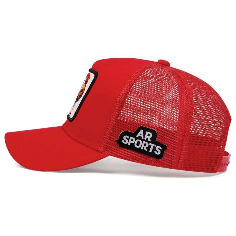 Spring New Animal Embroidery Net Rooster Hat Male and Female Animal Baseball Hat Street Dance Hip Hop Duck Tongue Hat