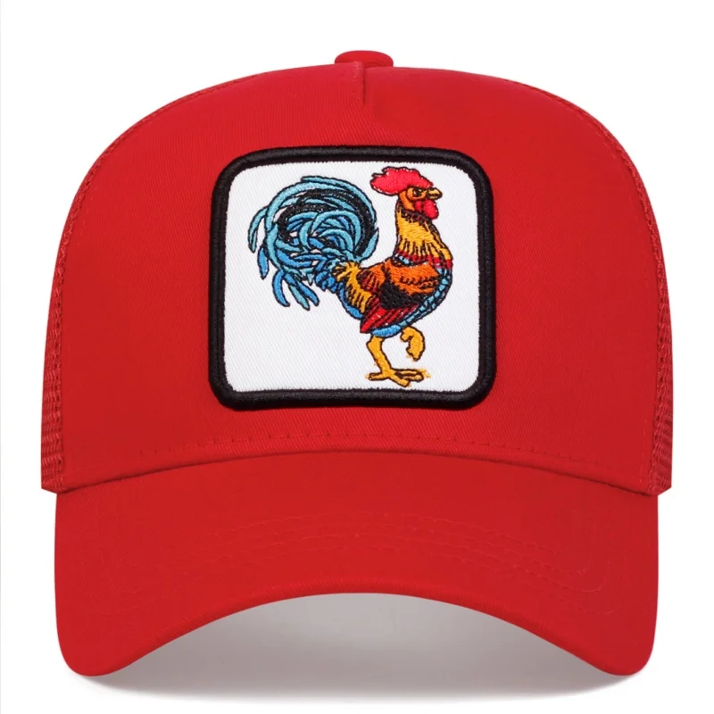 Spring New Animal Embroidery Net Rooster Hat Male and Female Animal Baseball Hat Street Dance Hip Hop Duck Tongue Hat