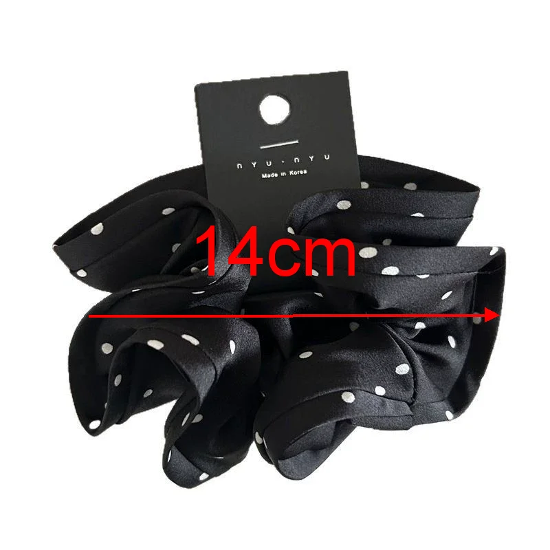 Korean Big Dot Scrunchies For Girls Elastic Hair Rubber Bands Women Large Hair Tie Black Hair Ring Rope Hairbands Headdress