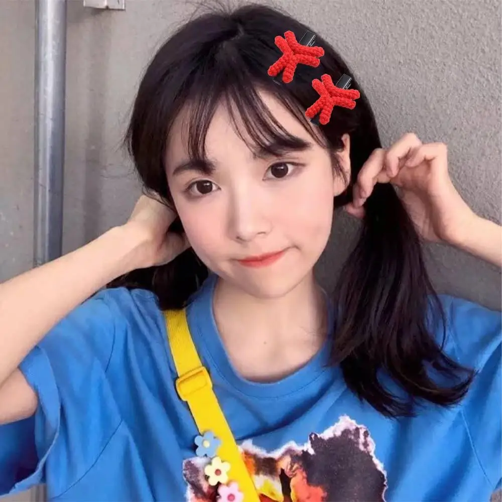 Duckbill Clip Angry Emotion Hair Clip Korean Style Back Clip Funny Crochet Barrettes Hair Accessories Cartoon Side Clip Girl