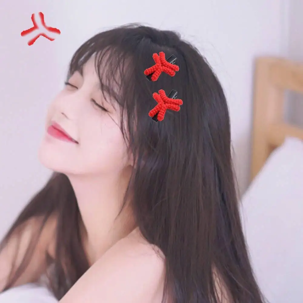 Duckbill Clip Angry Emotion Hair Clip Korean Style Back Clip Funny Crochet Barrettes Hair Accessories Cartoon Side Clip Girl