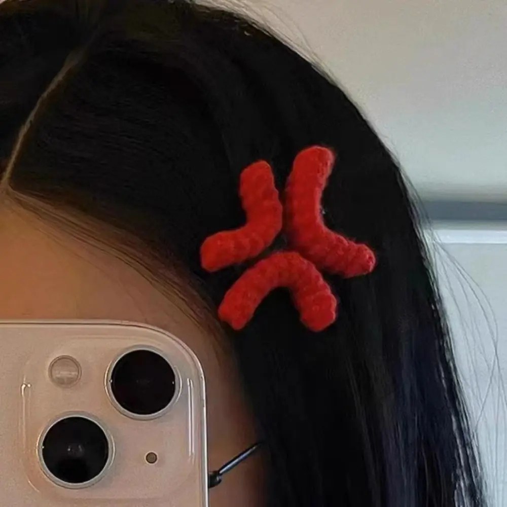 Duckbill Clip Angry Emotion Hair Clip Korean Style Back Clip Funny Crochet Barrettes Hair Accessories Cartoon Side Clip Girl