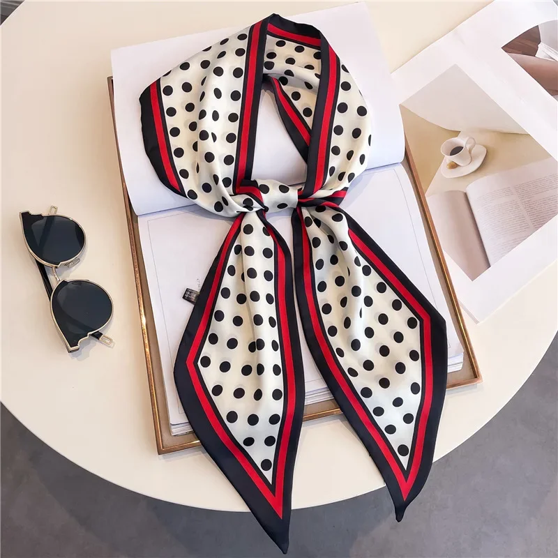 Polka Dots Scarf Long Shawl For Women Spring & Summer Fashion Hair Band Neck Scarves Neckerchief Headband for Women