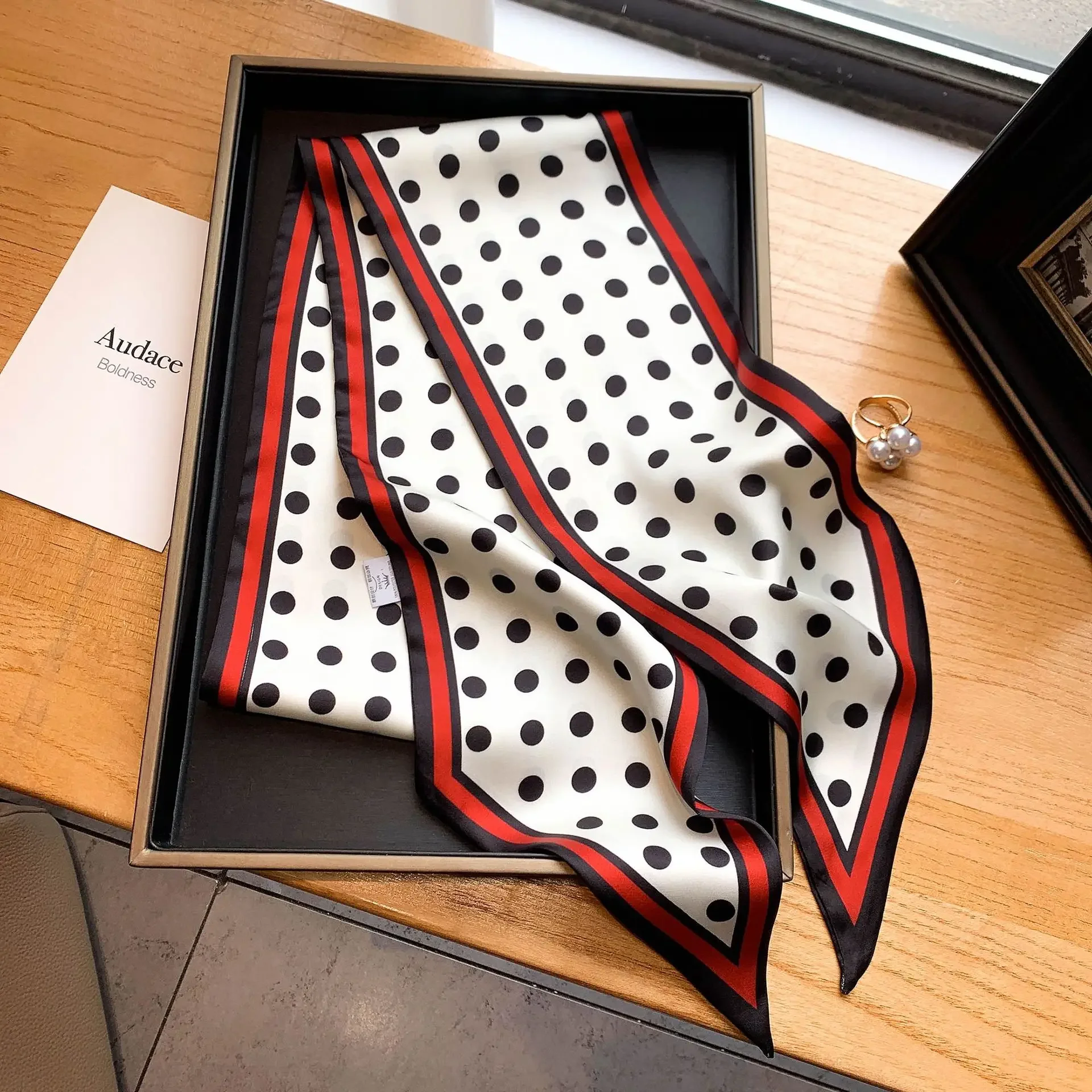 Polka Dots Scarf Long Shawl For Women Spring & Summer Fashion Hair Band Neck Scarves Neckerchief Headband for Women