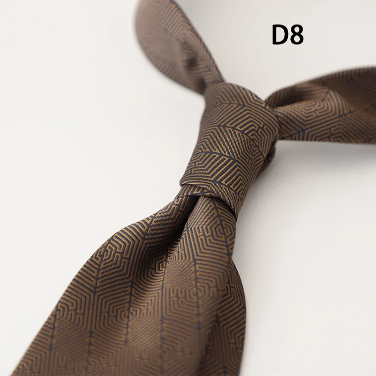 2025 Summer Men's Korean Formal Business 8CM Neckties Simple Solid Brown Red Neck Ties Handmade Polyester Necktie Suit Cravat