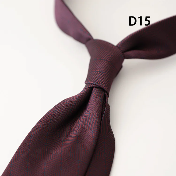 2025 Summer Men's Korean Formal Business 8CM Neckties Simple Solid Brown Red Neck Ties Handmade Polyester Necktie Suit Cravat