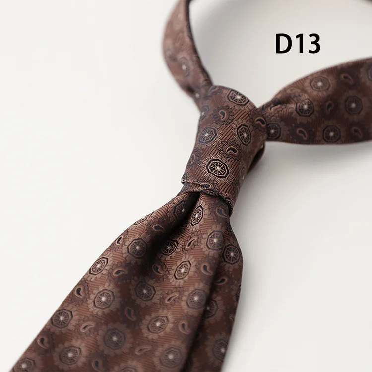 2025 Summer Men's Korean Formal Business 8CM Neckties Simple Solid Brown Red Neck Ties Handmade Polyester Necktie Suit Cravat