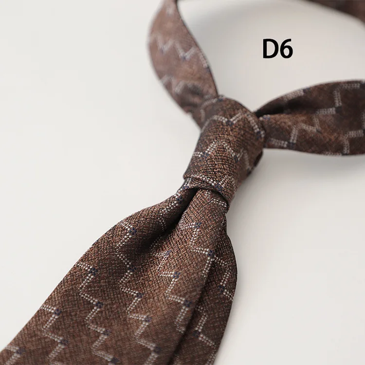 2025 Summer Men's Korean Formal Business 8CM Neckties Simple Solid Brown Red Neck Ties Handmade Polyester Necktie Suit Cravat
