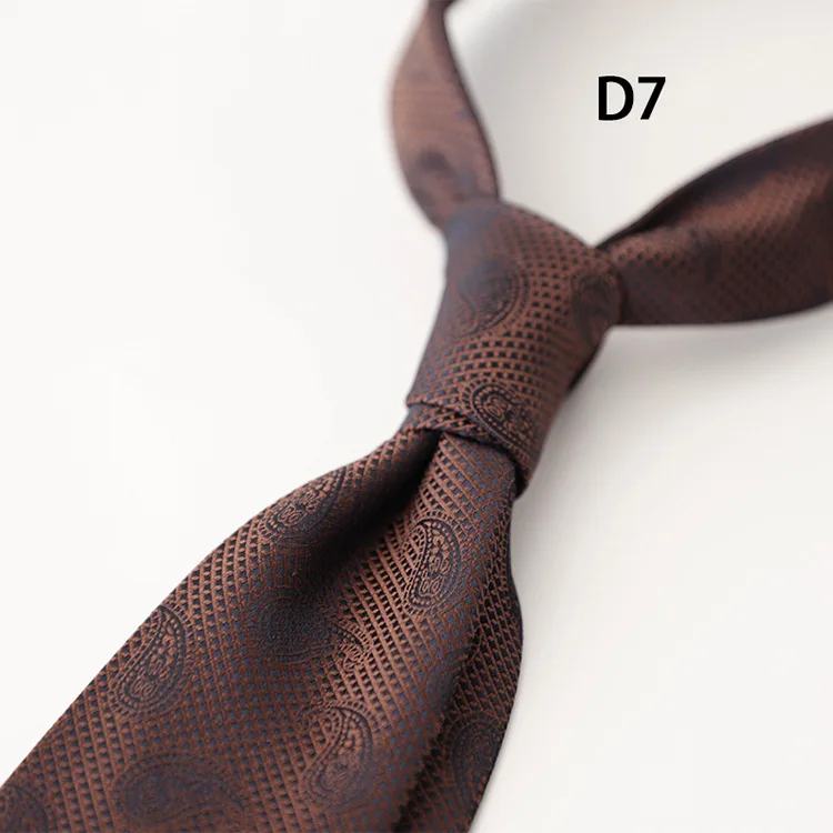 2025 Summer Men's Korean Formal Business 8CM Neckties Simple Solid Brown Red Neck Ties Handmade Polyester Necktie Suit Cravat