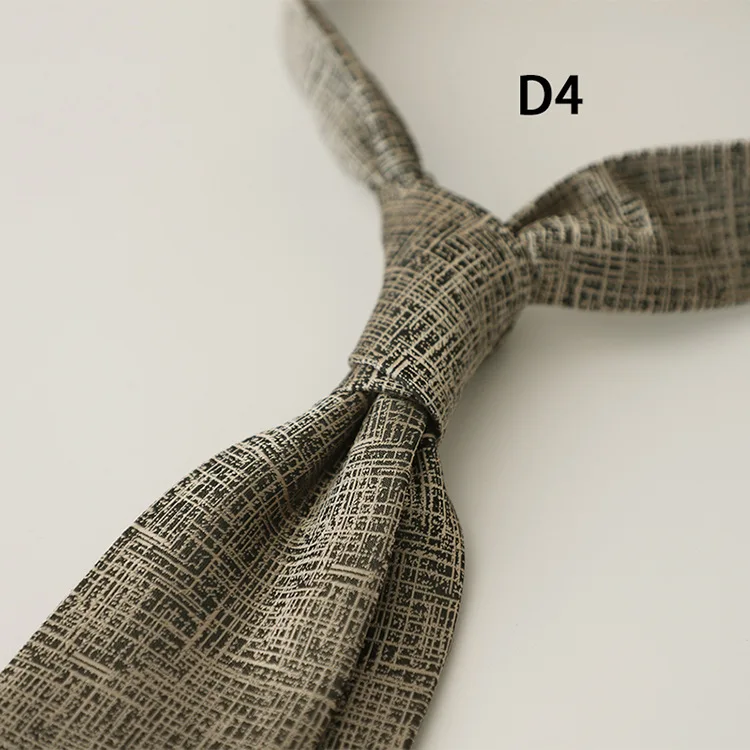2025 Summer Men's Korean Formal Business 8CM Neckties Simple Solid Brown Red Neck Ties Handmade Polyester Necktie Suit Cravat