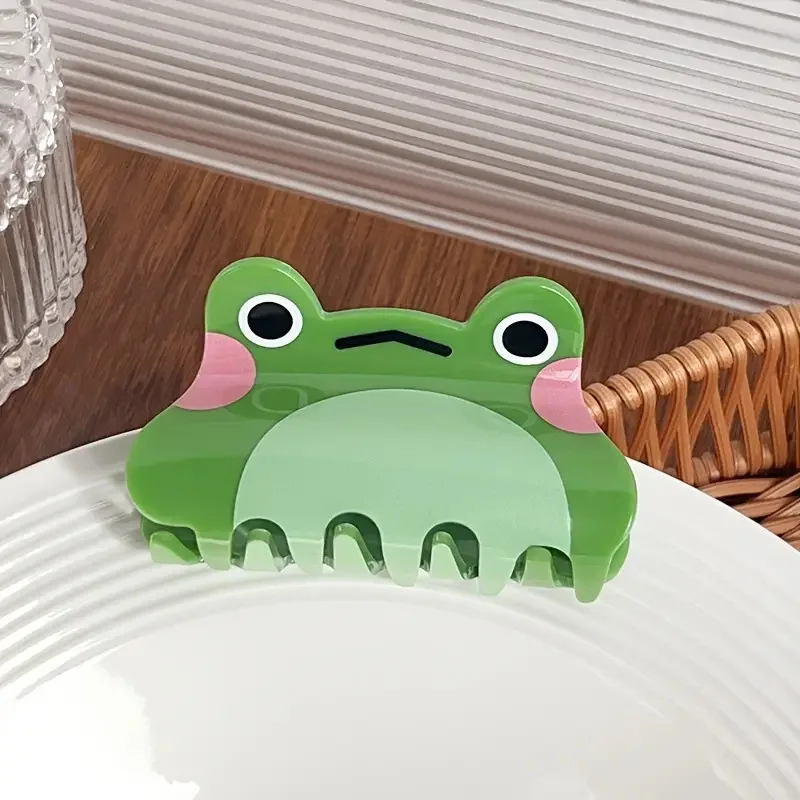 1pc Simulated animal gripper acrylic material frog hair clip daily ponytail clip holiday party headpiece hair accessory