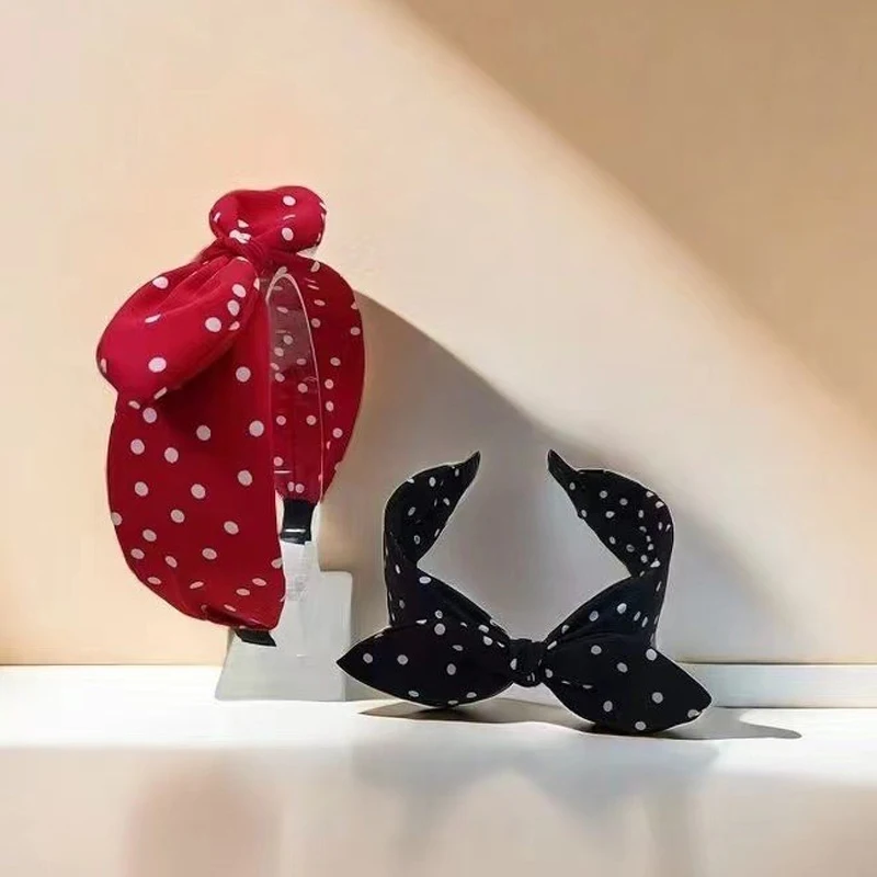 1pc New Vintage Red Hairband for Women; Versatile Bow Headband with Wide Edge; Korean Style Hair Accessories