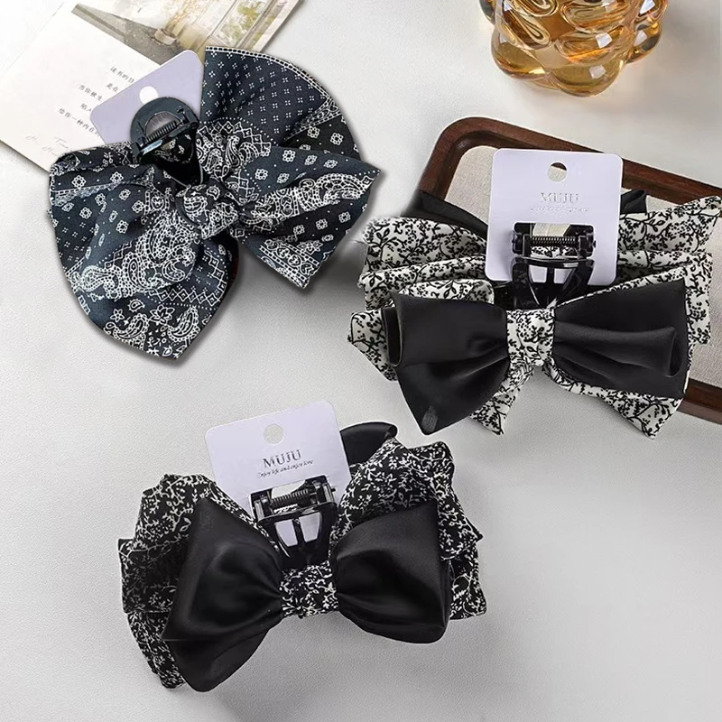 1pc Korean Style Temperament, Cashew Nuts, Broken Flowers, Bow, Grab Clip, Hair Clip, Shark Clip, Western Style Hair Clip