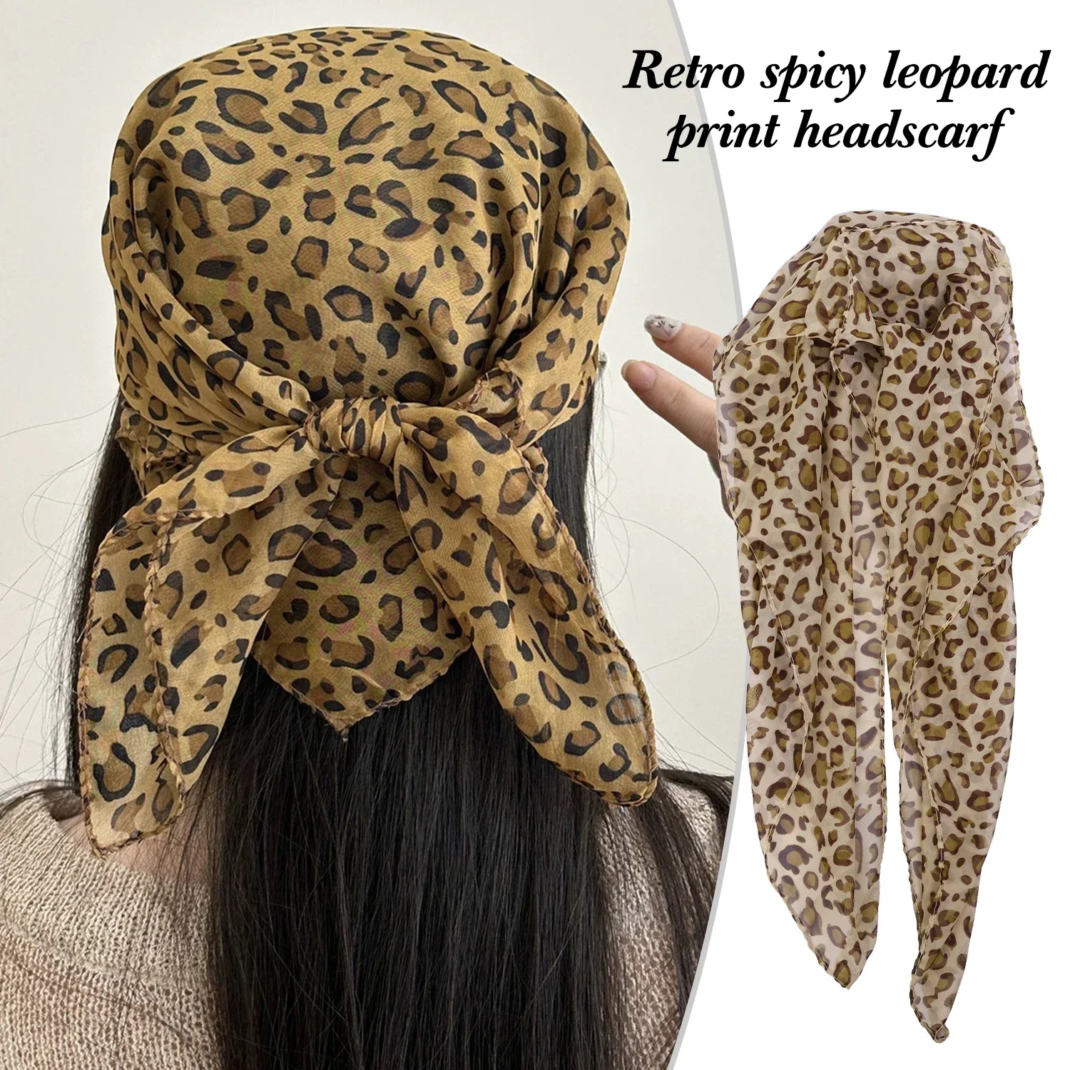 Y2K Retro Leopard Headscarf Women Girl High Quality Comfortable Fashion Headscarf Warm Versatile Party Scarf Exquisite Accessory