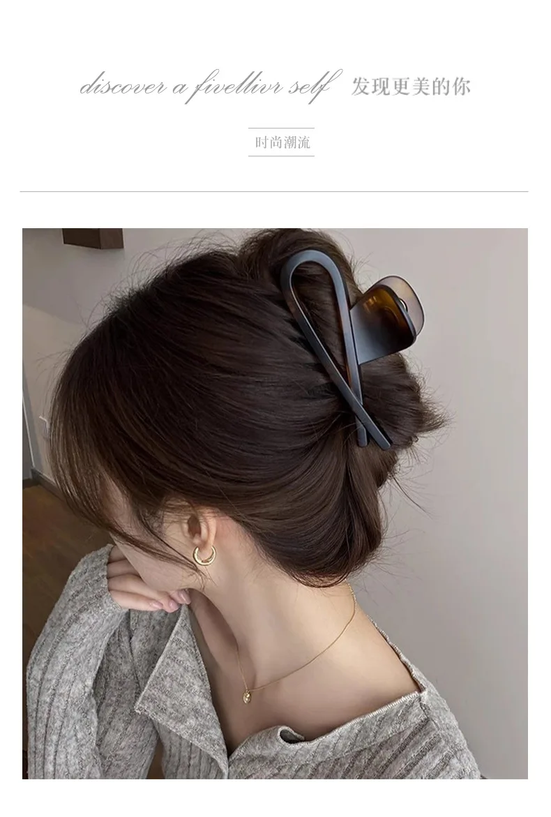 Simple Large Crab Hair Claw Clips Women Girls Matte Tortoiseshell Bow Ponytail Hair Clamps Barrettes Hairpins Hair Accessories