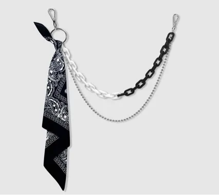 High street pants chain accessories ins hip hop pendant acrylic plastic pants chain square towel men's and women's fluorescent