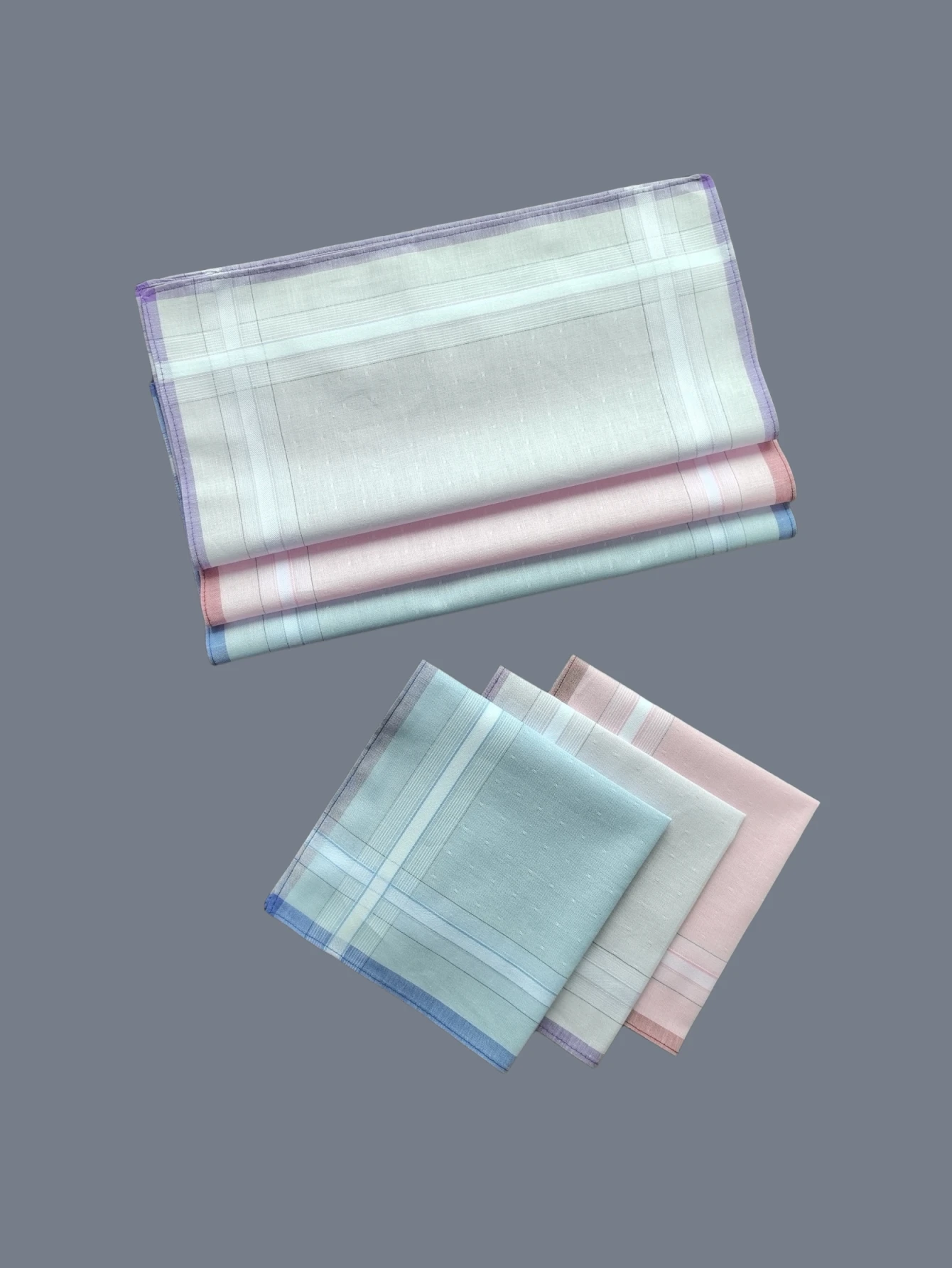 29CM/11.4-inch Cotton Jacquard Mini Handkerchief Universal Fashionable and Exquisite Decoration 6PCS, Thin Version
