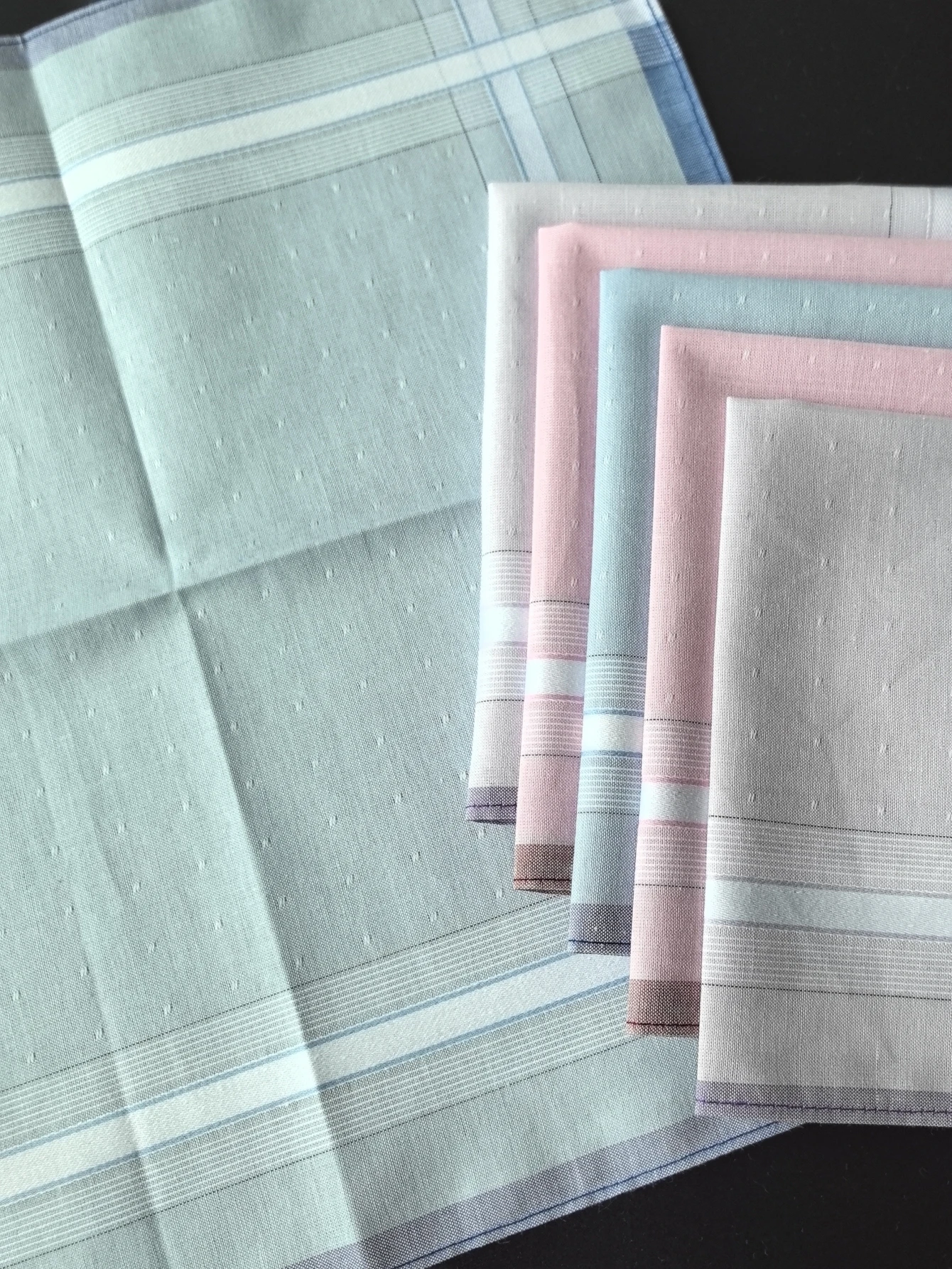 29CM/11.4-inch Cotton Jacquard Mini Handkerchief Universal Fashionable and Exquisite Decoration 6PCS, Thin Version