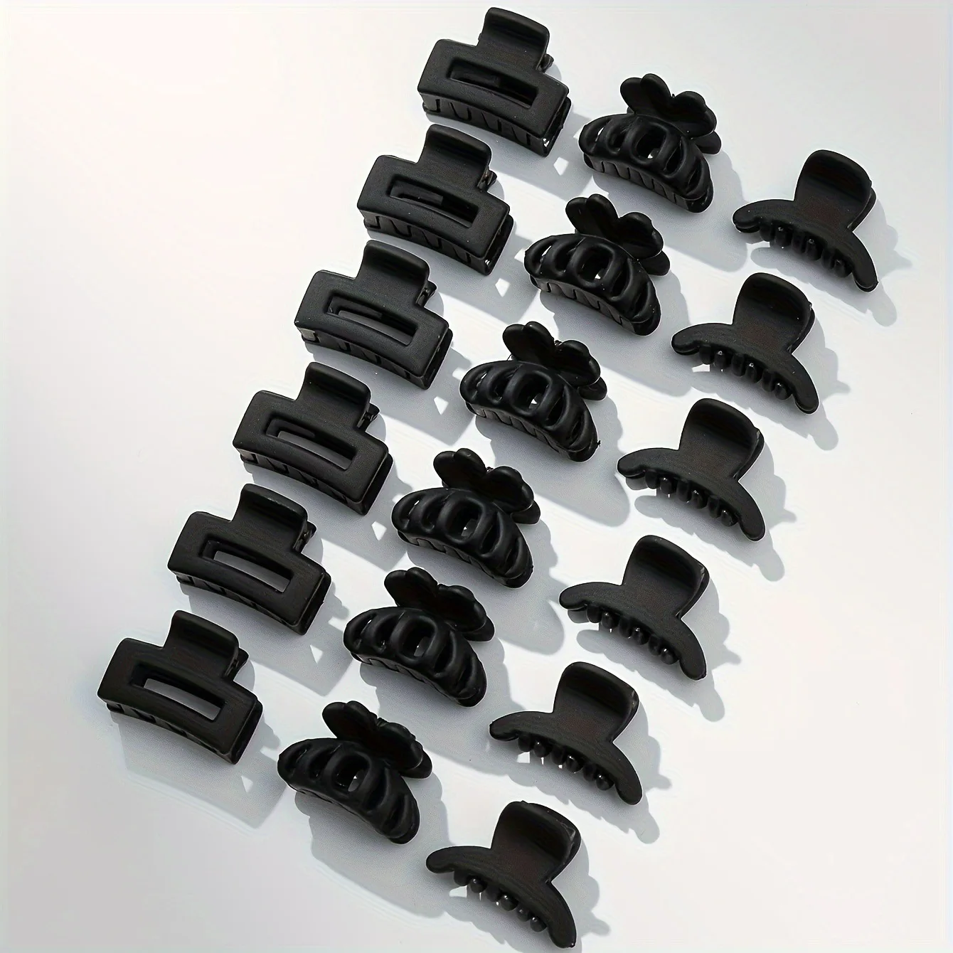 18Pcs/set Elegant Geometric Square Bow Black Small Hair Claws Clip Hairpins Barrette Headwear For Women Girls Hair Accessories