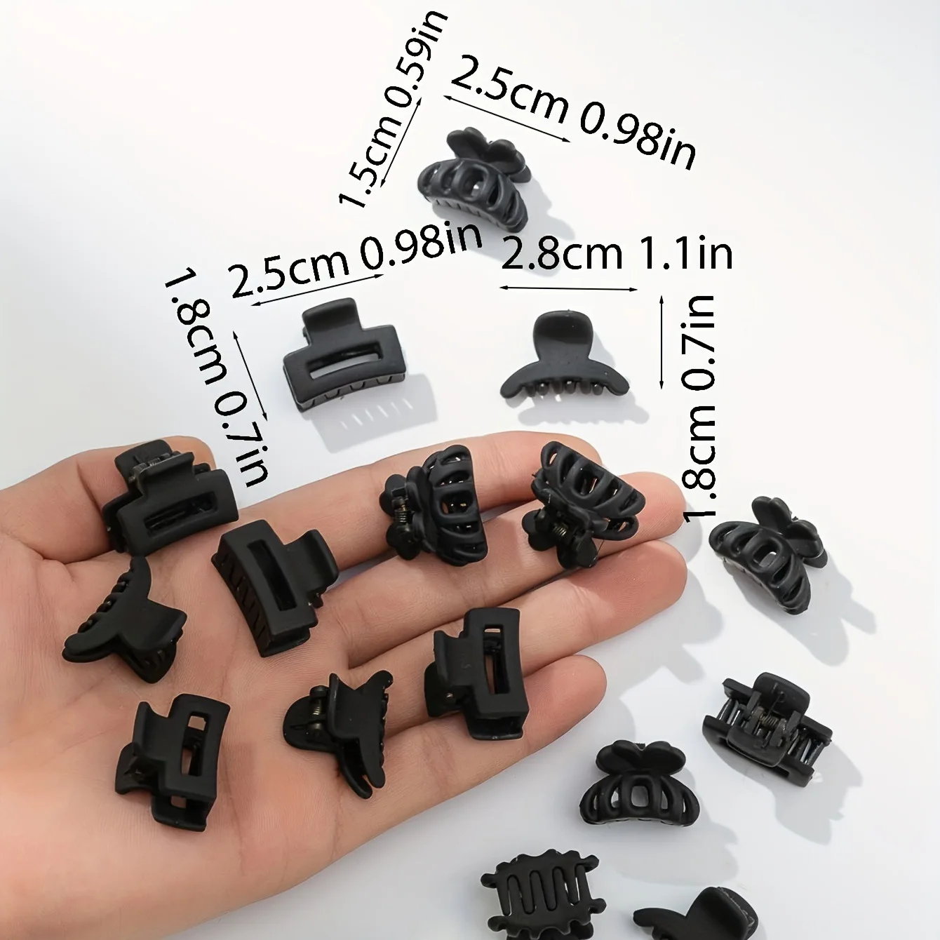 18Pcs/set Elegant Geometric Square Bow Black Small Hair Claws Clip Hairpins Barrette Headwear For Women Girls Hair Accessories