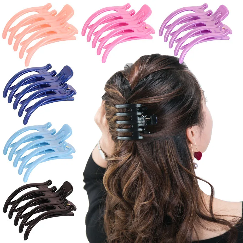 Women Big Size Simple Hair Claw Girls Hairdressing Hair Clip Crocodile Plastic Clamps Claw Clips Hairpins Hair Accessories