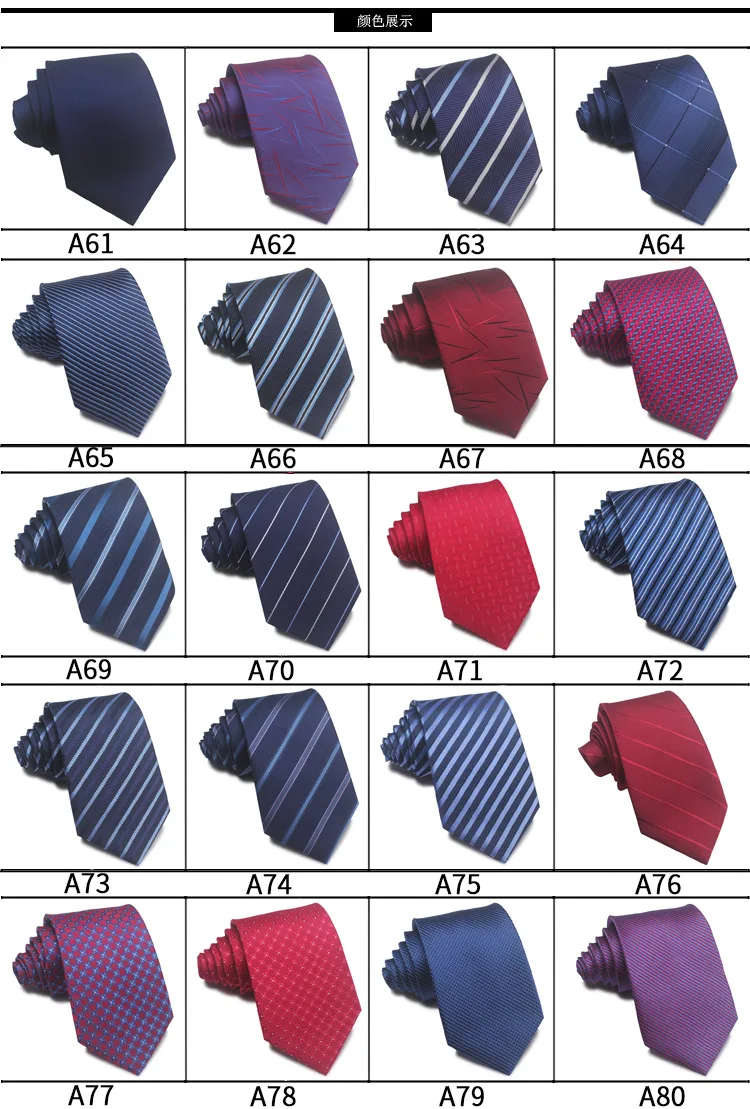 50 style Formal Ties Business Vestidos Wedding Classic Men's Tie Stripe Grid 8cm Corbatas Dress Fashion Accessories Men Necktie