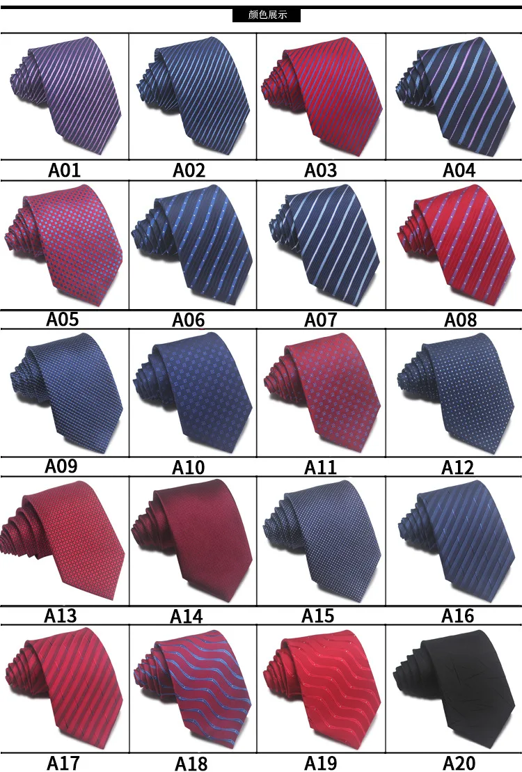 50 style Formal Ties Business Vestidos Wedding Classic Men's Tie Stripe Grid 8cm Corbatas Dress Fashion Accessories Men Necktie