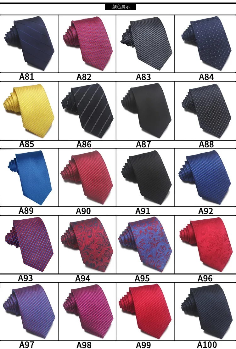 50 style Formal Ties Business Vestidos Wedding Classic Men's Tie Stripe Grid 8cm Corbatas Dress Fashion Accessories Men Necktie