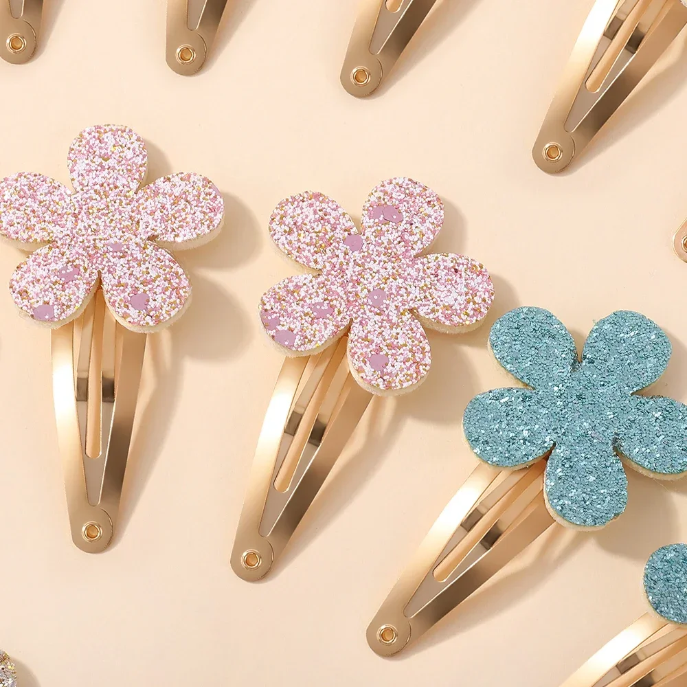 16Pcs Geometric Hair Clip Glitter DropletColorful Gradient Children Bangs BB Alloy Hairpins Girls Headclips Hair Accessories