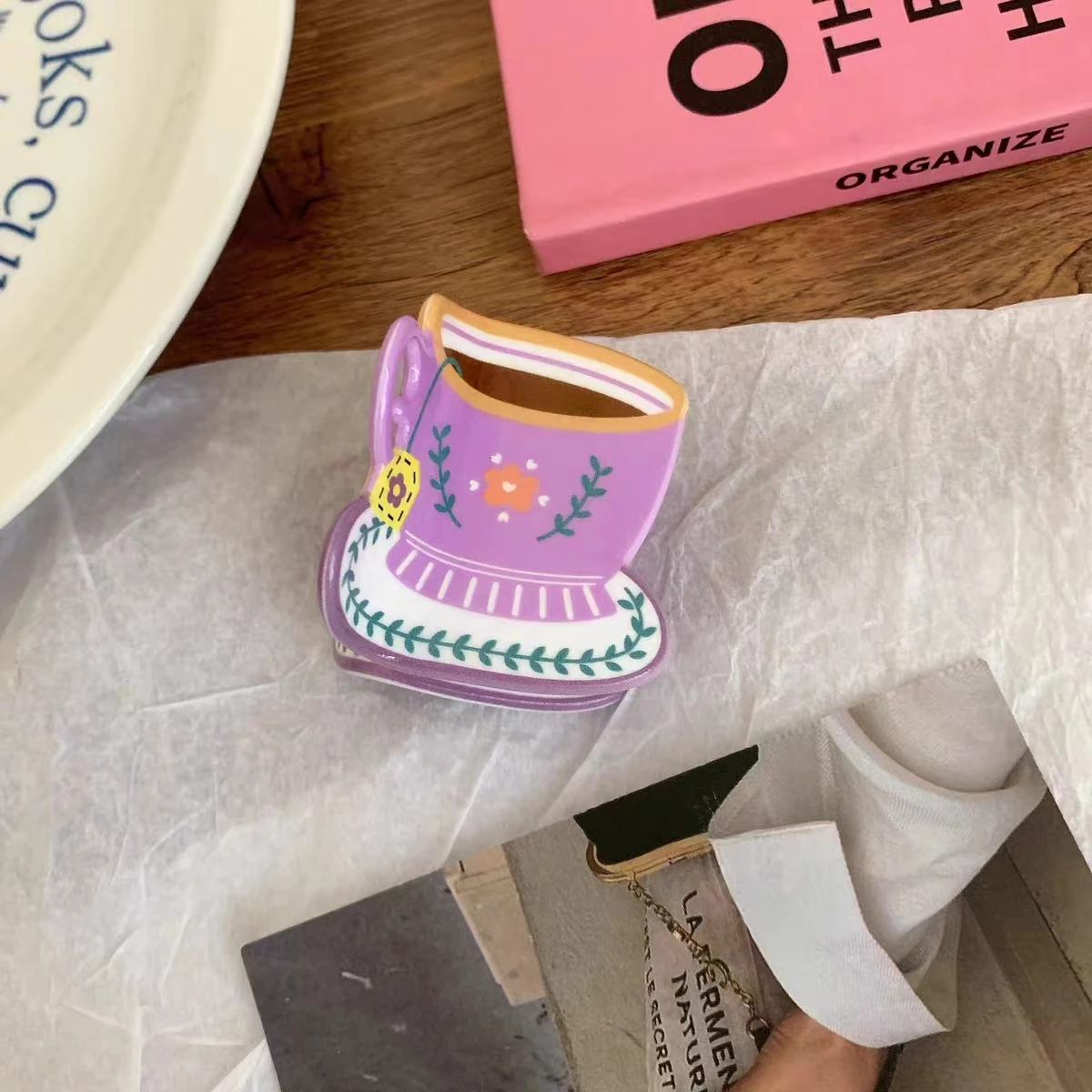 1pc Sweet and Cute Dopamine Girl Coffee Cup Design Grade Creative Hair Grab Personalized Hair Accessories Hair Clip