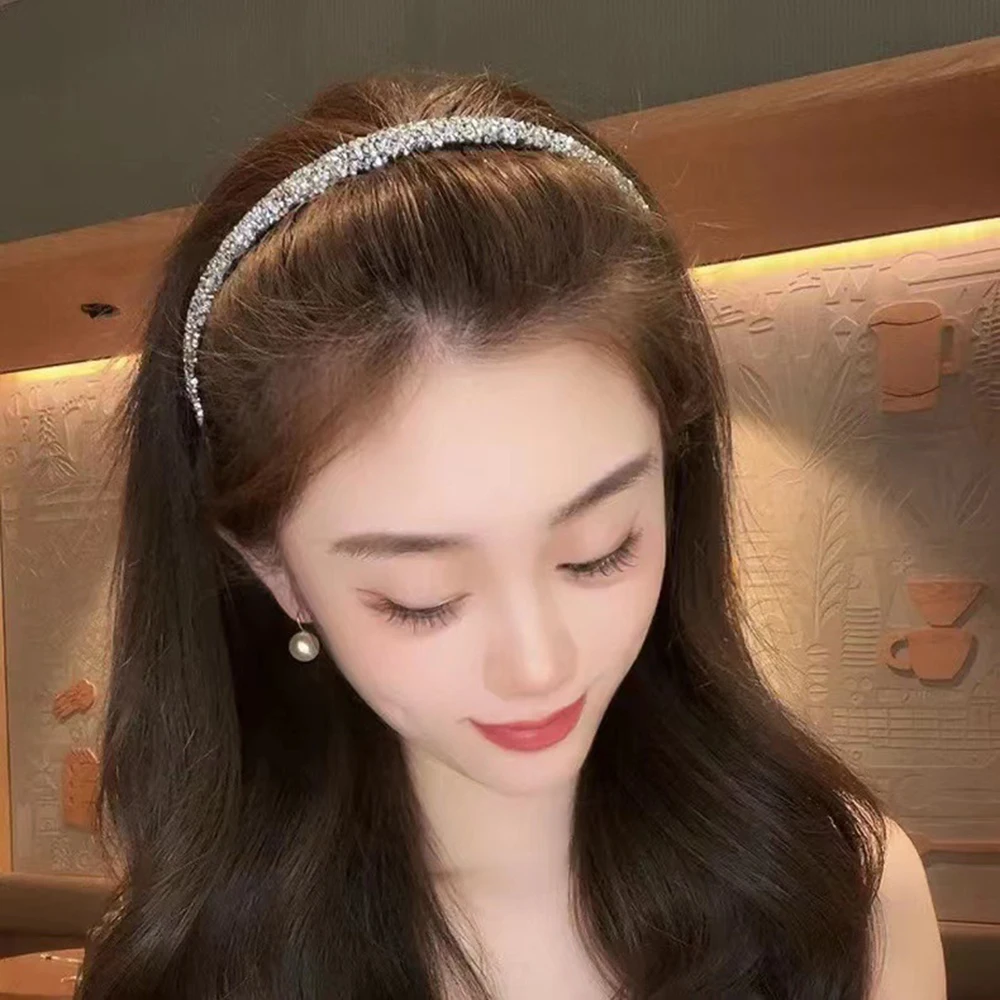Luxury Crystal Beads Hair Bands Women Girls Headwear Tooth Elastic Headbands Shiny Hair Hoops Accessories