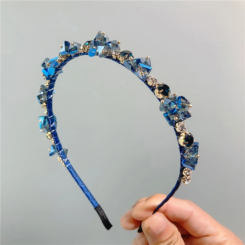 Luxury Crystal Beads Hair Bands Women Girls Headwear Tooth Elastic Headbands Shiny Hair Hoops Accessories