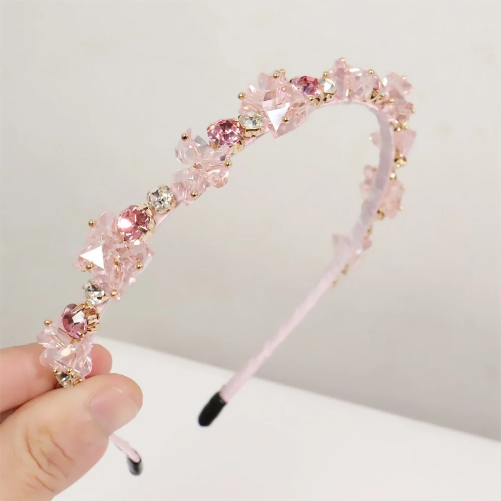 Luxury Crystal Beads Hair Bands Women Girls Headwear Tooth Elastic Headbands Shiny Hair Hoops Accessories