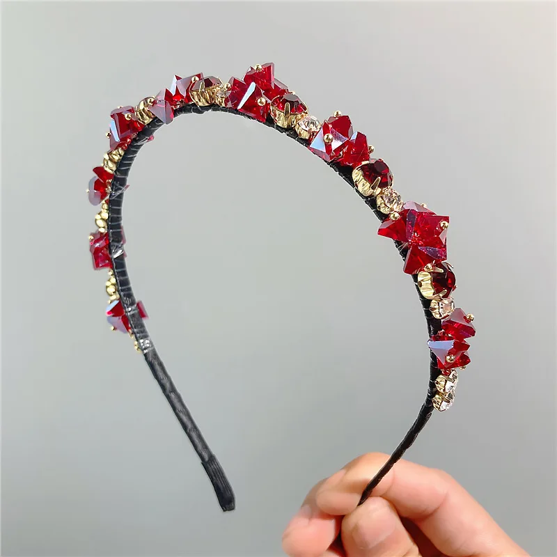 Luxury Crystal Beads Hair Bands Women Girls Headwear Tooth Elastic Headbands Shiny Hair Hoops Accessories
