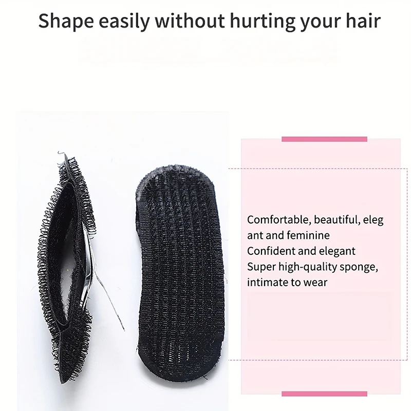 2pcs Fluffy Invisible Hair Clip for Volume Front Hairline Puff Cushion Perfect for Bun Styling Adding Women’s Hair Styling
