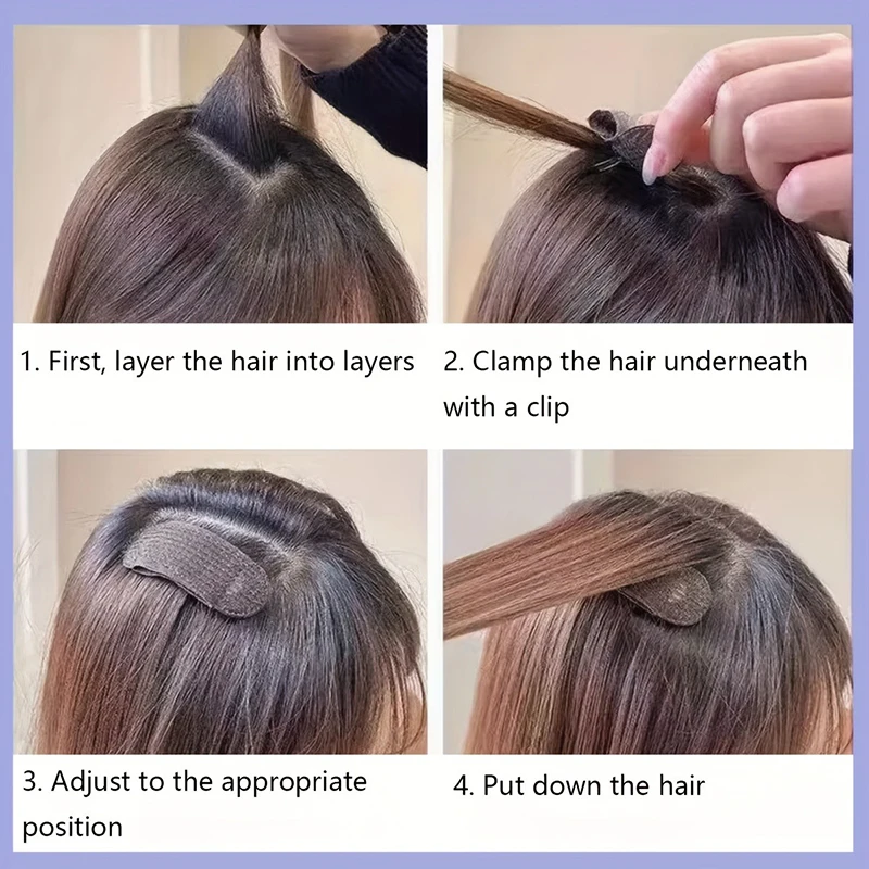 2pcs Fluffy Invisible Hair Clip for Volume Front Hairline Puff Cushion Perfect for Bun Styling Adding Women’s Hair Styling