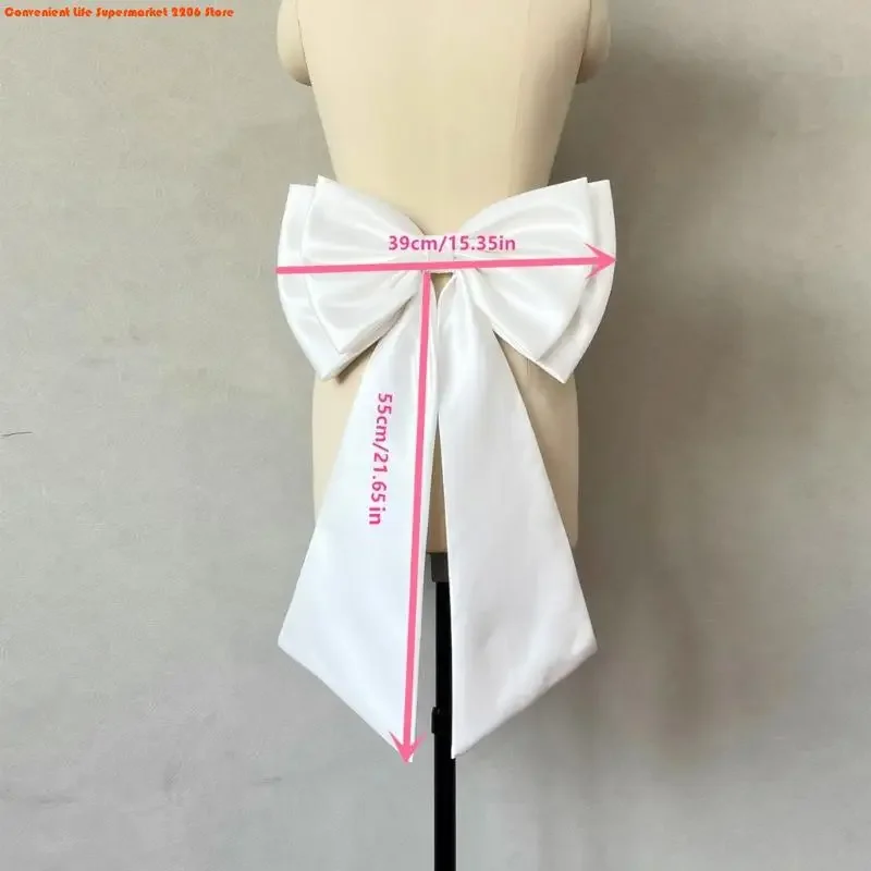 E06E Sophisticated Gown Bowknot Simple Design Removable Large Bowknot Waist Ornament for Dance and Cosplay Event