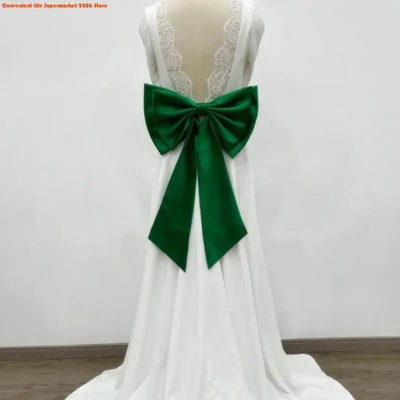 E06E Sophisticated Gown Bowknot Simple Design Removable Large Bowknot Waist Ornament for Dance and Cosplay Event