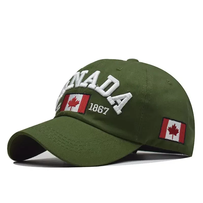 Canada Dad Unisex Cotton Baseball Cap Maple Leaf Flag Cap Embroidered Unisex Cap Outdoor Sun Hats for Adult