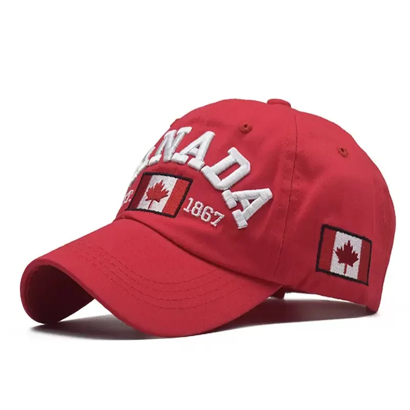 Canada Dad Unisex Cotton Baseball Cap Maple Leaf Flag Cap Embroidered Unisex Cap Outdoor Sun Hats for Adult