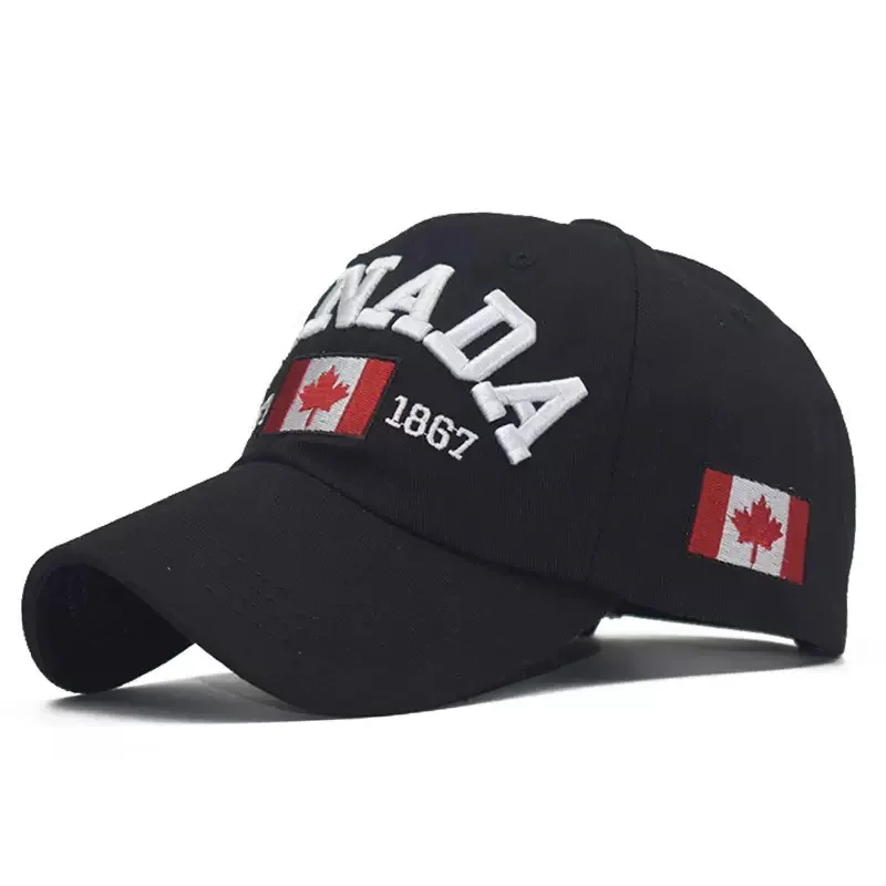 Canada Dad Unisex Cotton Baseball Cap Maple Leaf Flag Cap Embroidered Unisex Cap Outdoor Sun Hats for Adult